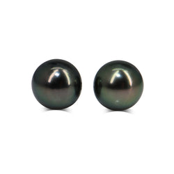 14ct White Gold 10mm Tahitian Pearl Stud Earrings