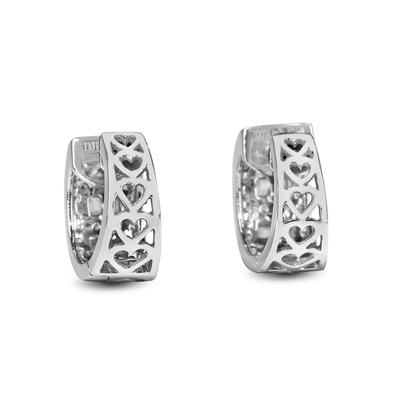 18ct White Gold Baguette and Brilliant Cut Diamond Hoop Earrings