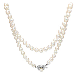 Cultured 6.5mm Pearl Strand on Silver Clasp