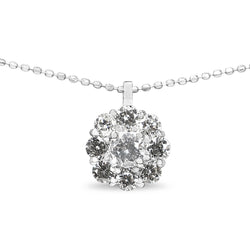 Platinum Diamond Cluster Necklace