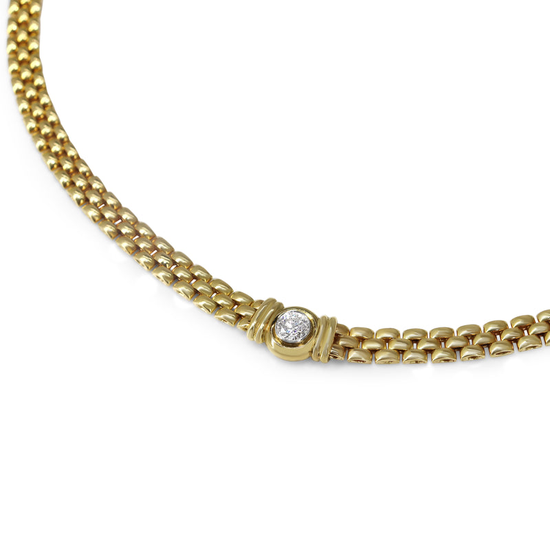 18ct Yellow Gold .45ct Diamond Fancy Link Necklace / Chain