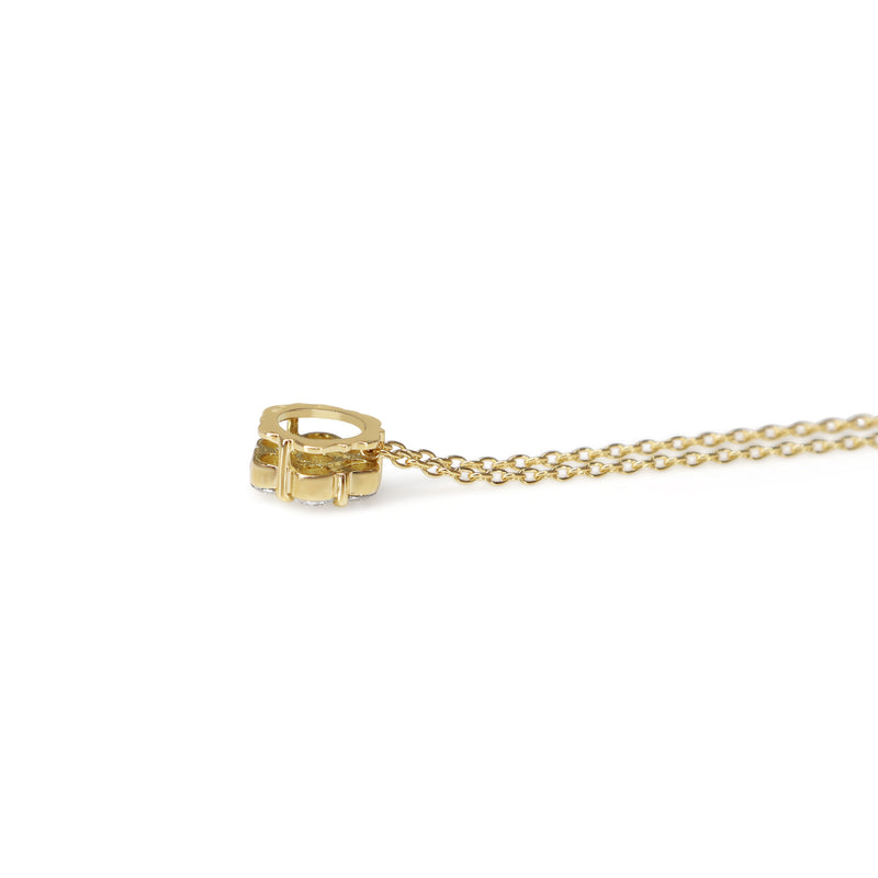 18ct Yellow Gold Diamond Cluster Necklace