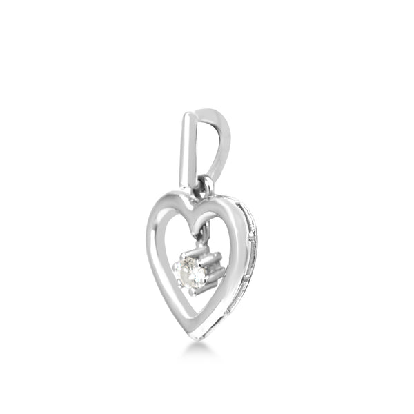 18ct White Gold Diamond Heart Pendant