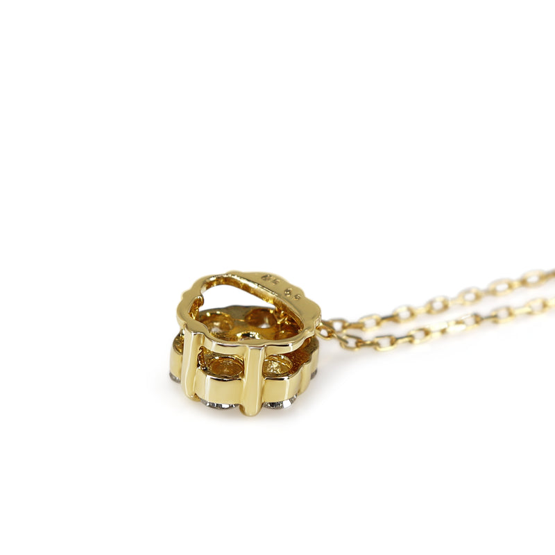 18ct Yellow Gold DIamond Cluster Necklace
