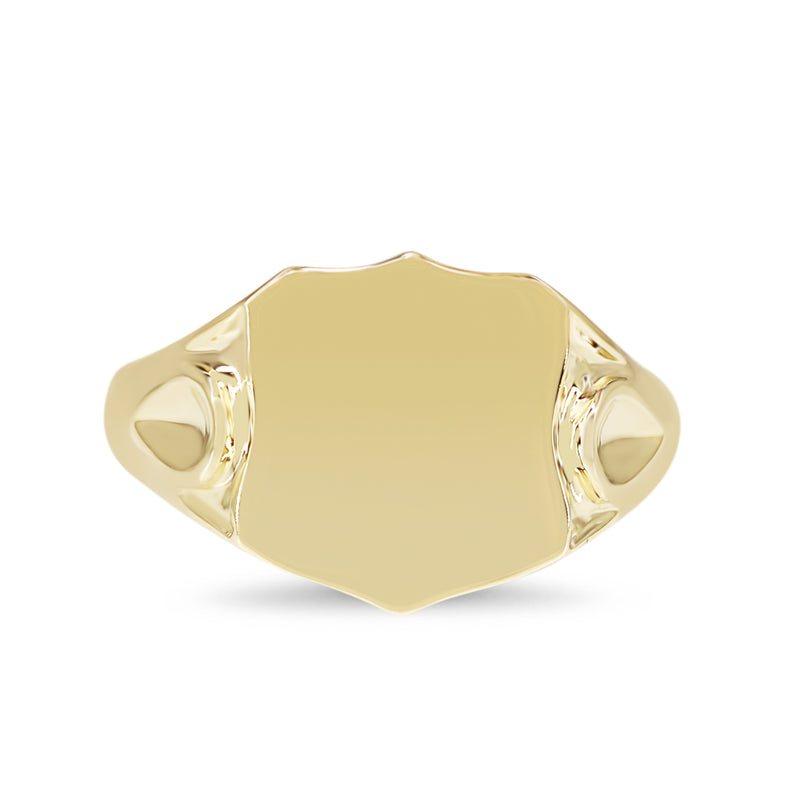 18ct Yellow Gold Shield Signet Ring