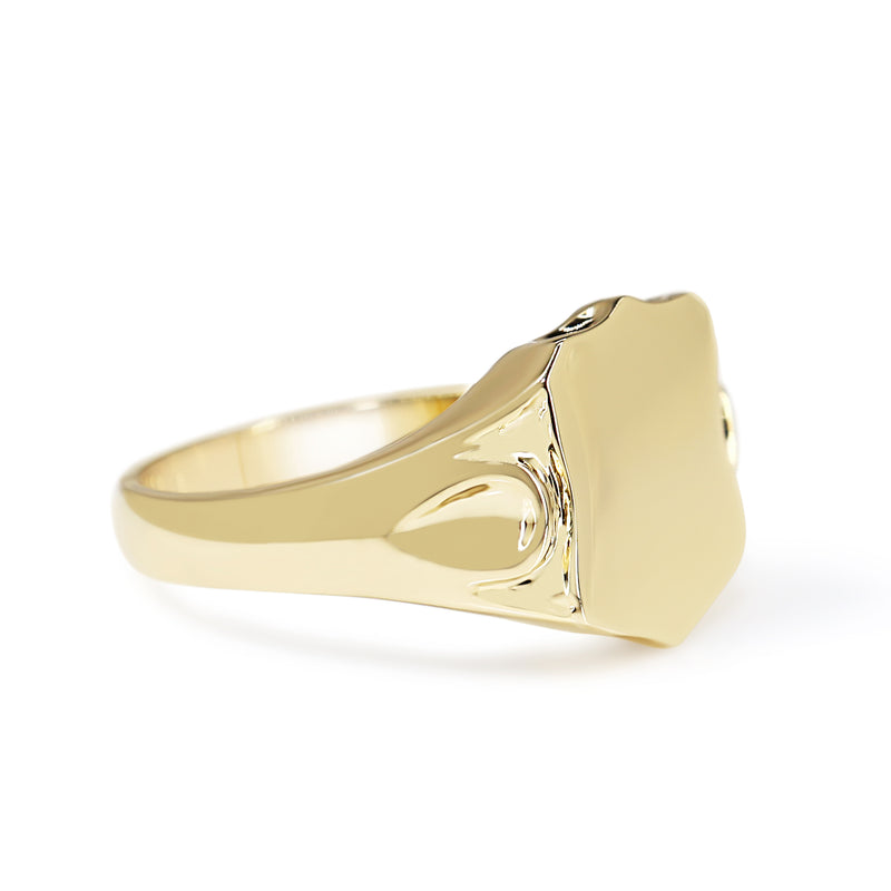 18ct Yellow Gold Shield Signet Ring