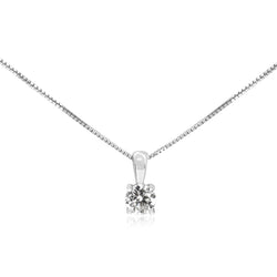 9ct White .40ct Diamond Solitaire Necklace