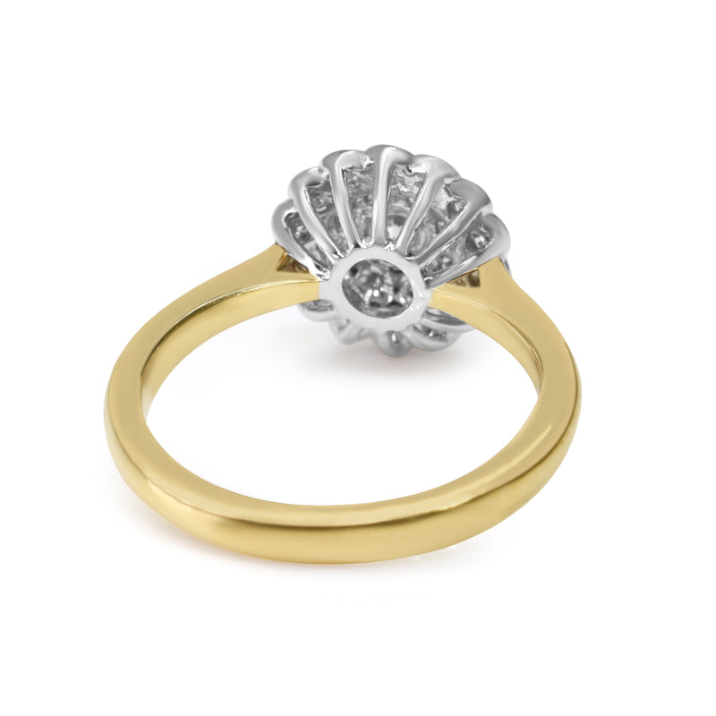 18ct Yellow and White Gold Cluster Daisy Ring