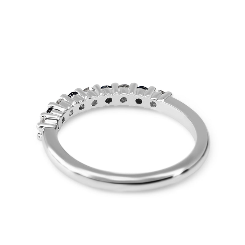 18ct White Gold Sapphire and Diamond Band Ring