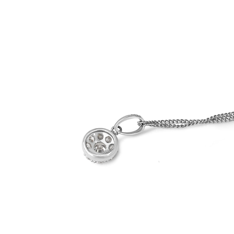 Platinum Diamond Cluster Necklace