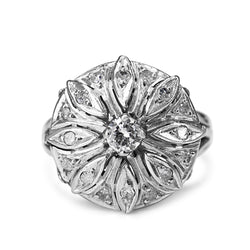 Palladium Vintage Diamond Cocktail Ring
