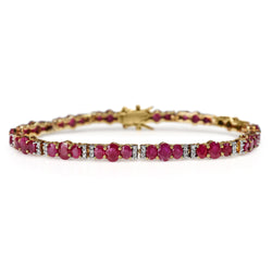 9ct Yellow and White Gold Ruby and Diamond Bracelet
