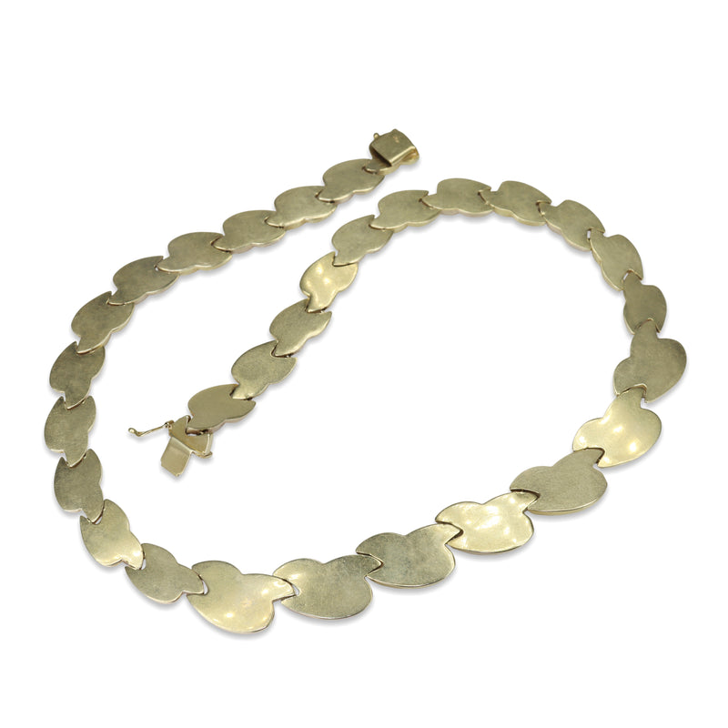 14ct Yellow and White 2 Tone Vintage Fancy Link Necklace