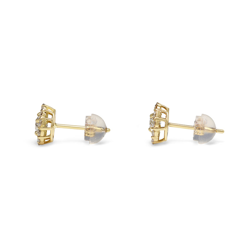 18ct Yellow Gold Diamond Halo Earrings