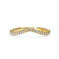 18ct Yellow Gold Diamond Curved Band Ring