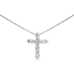 Platinum 1.00ct Diamond Cross Necklace