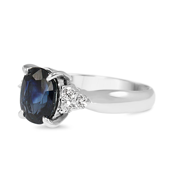 Platinum Sapphire and Diamond Ring