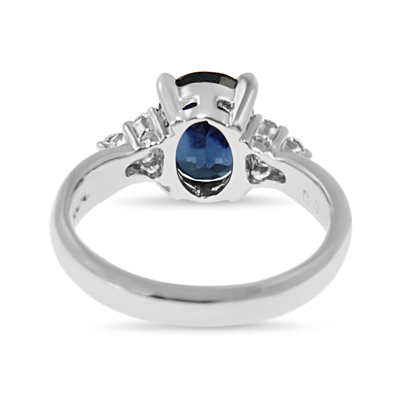 Platinum Sapphire and Diamond Ring