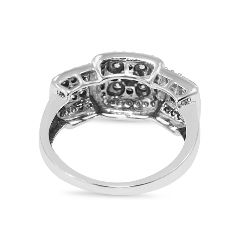 10ct White Gold Diamond Cluster Ring