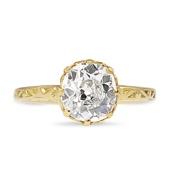 18ct Yellow Gold Old Cut Diamond Solitaire Ring