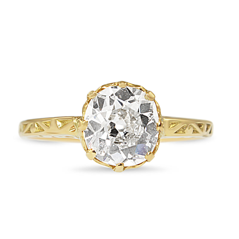 18ct Yellow Gold Old Cut Diamond Solitaire Ring