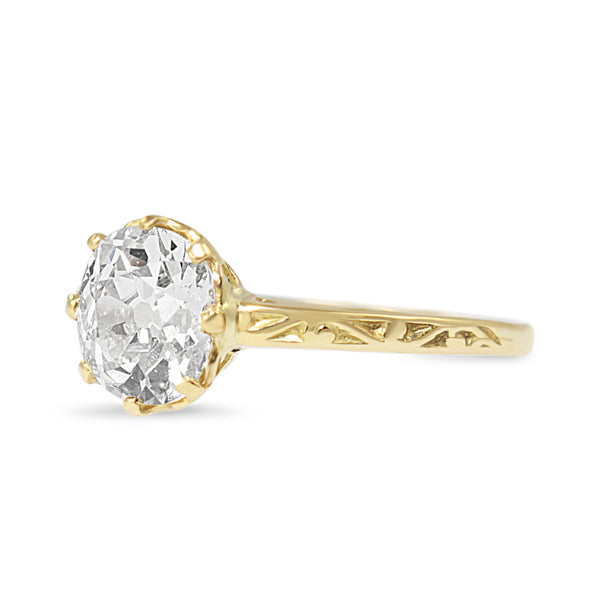 18ct Yellow Gold Old Cut Diamond Solitaire Ring