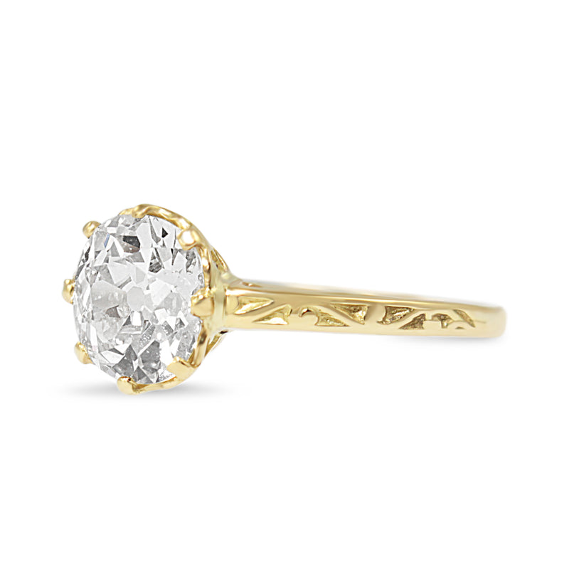 18ct Yellow Gold Old Cut Diamond Solitaire Ring