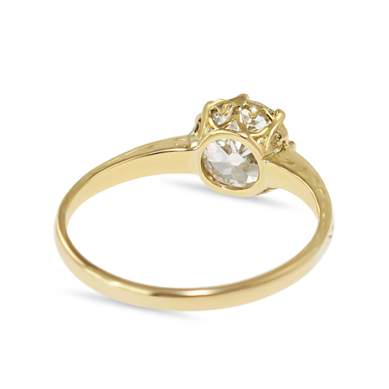 18ct Yellow Gold Old Cut Diamond Solitaire Ring