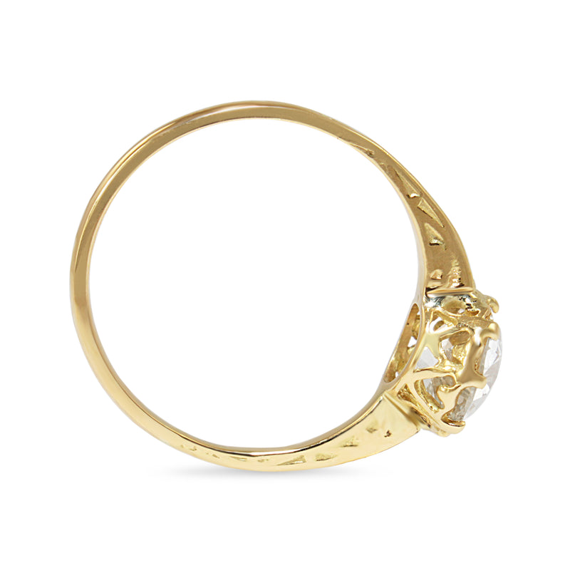 18ct Yellow Gold Old Cut Diamond Solitaire Ring
