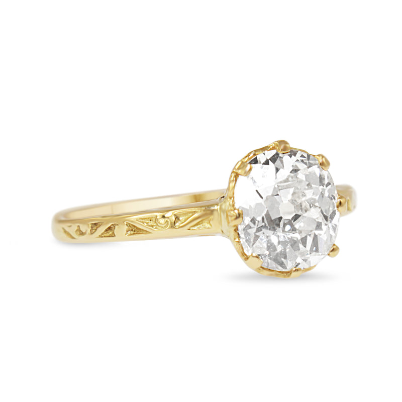 18ct Yellow Gold Old Cut Diamond Solitaire Ring