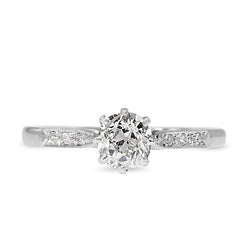 Platinum Old Cut Diamond Solitaire Ring