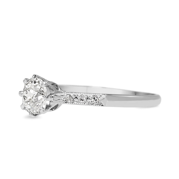 Platinum Old Cut Diamond Solitaire Ring