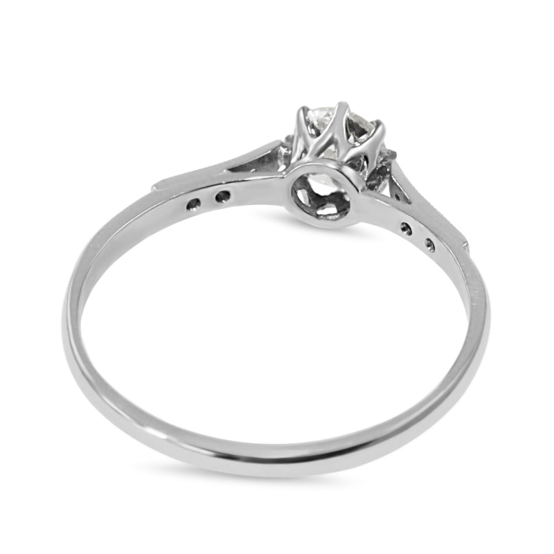 Platinum Old Cut Diamond Solitaire Ring