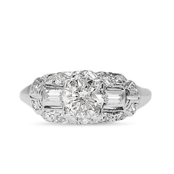 Platinum Art Deco Old Cut Diamond Ring