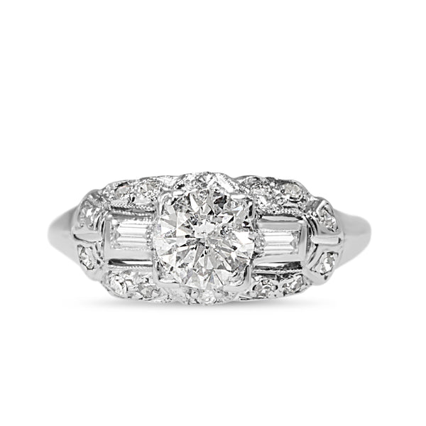 Platinum Art Deco Old Cut Diamond Ring