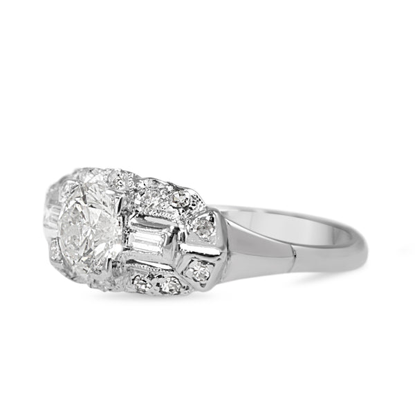 Platinum Art Deco Old Cut Diamond Ring