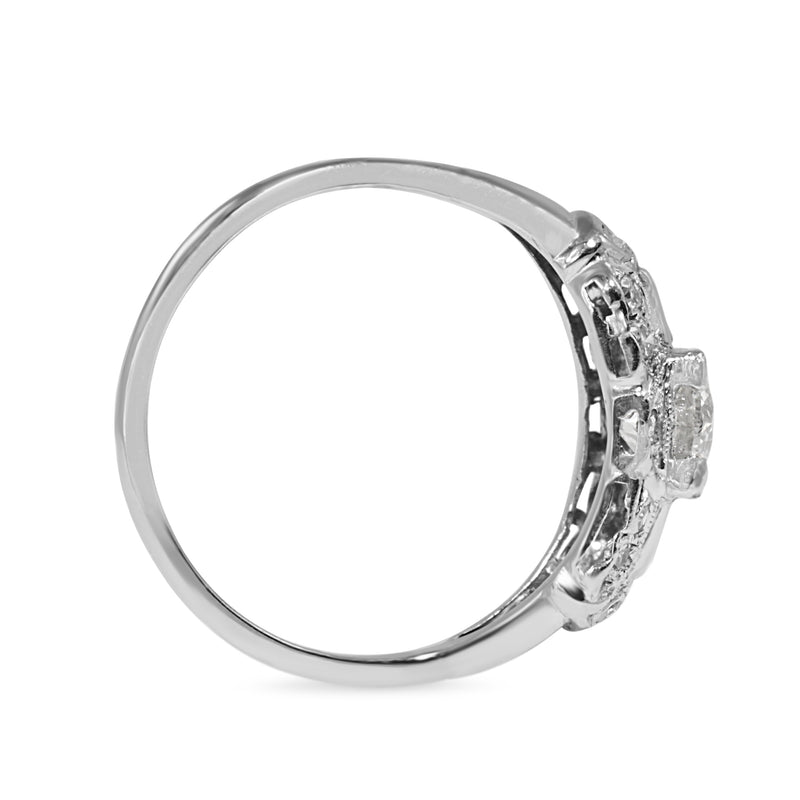 Platinum Art Deco Old Cut Diamond Ring