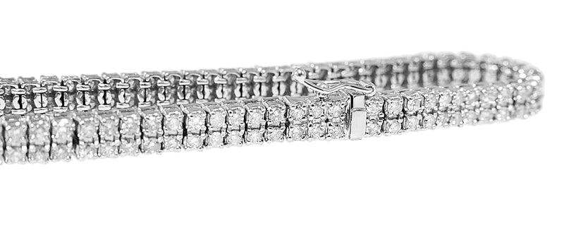 Platinum Double Row Diamond Tennis Bracelet