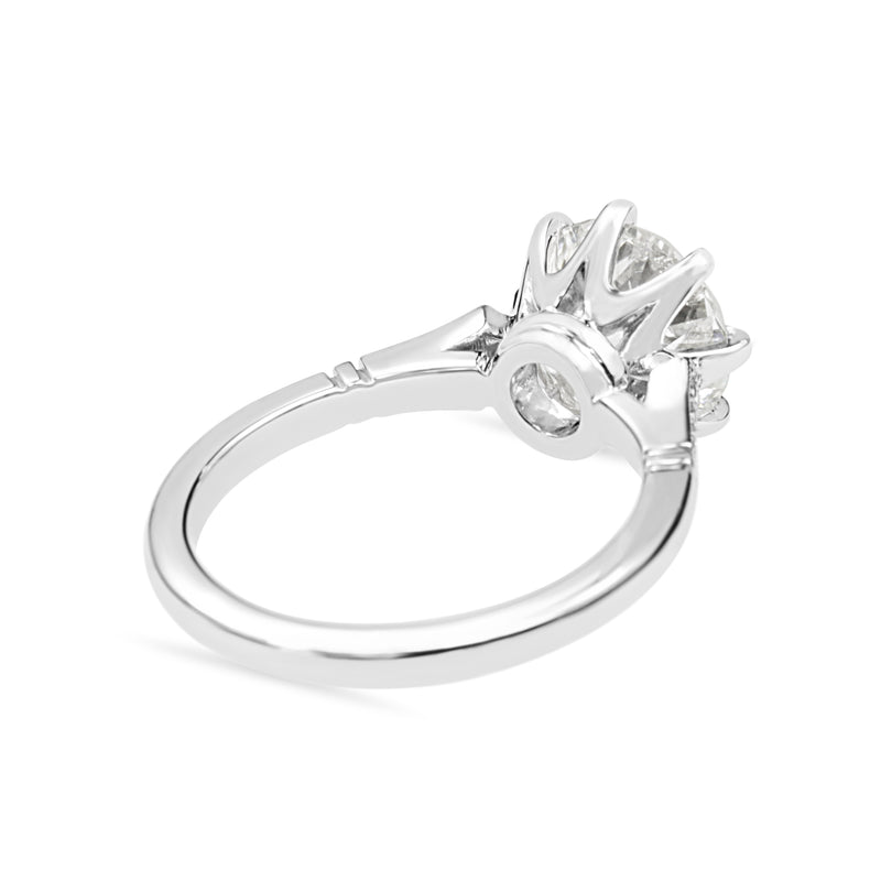 Platinum 3.06ct Old Cut Diamond Solitaire Ring