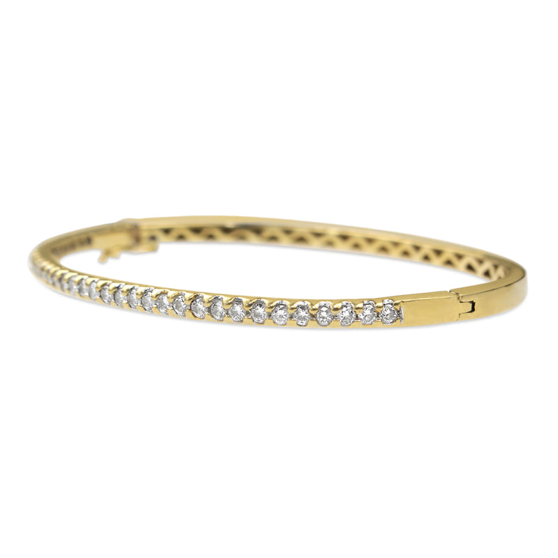 18ct Yellow Gold 1.00ct Diamond Bangle