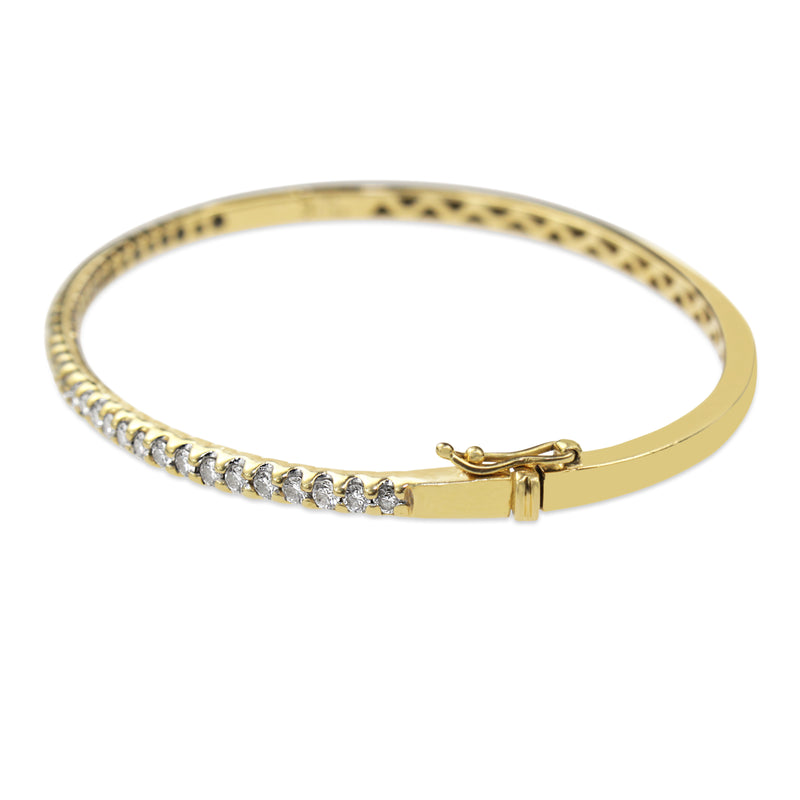 18ct Yellow Gold 1.00ct Diamond Bangle