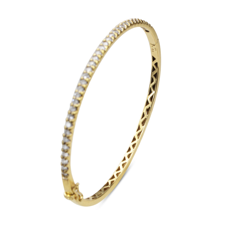 18ct Yellow Gold 1.00ct Diamond Bangle