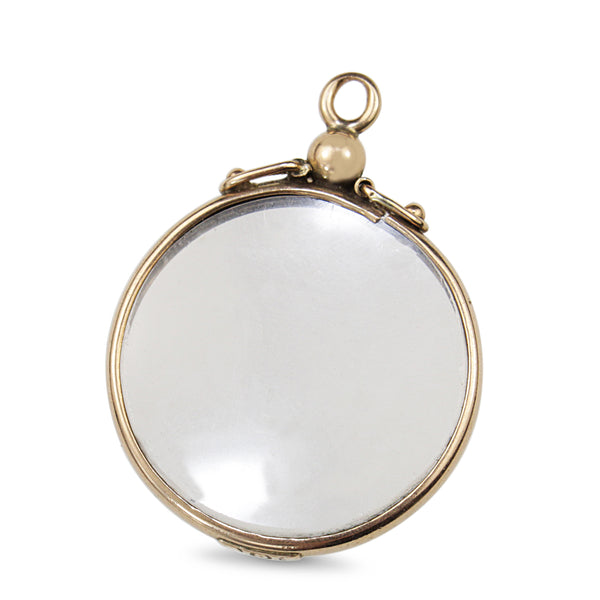 9ct Yellow Gold Antique Glass Pendant / Locket