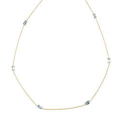 18ct Yellow Gold Aquamarine and Diamond Necklace