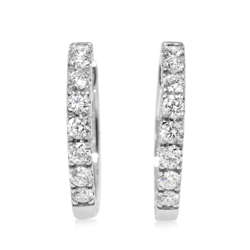 9ct White Gold .80ct Diamond Hoop Earrings