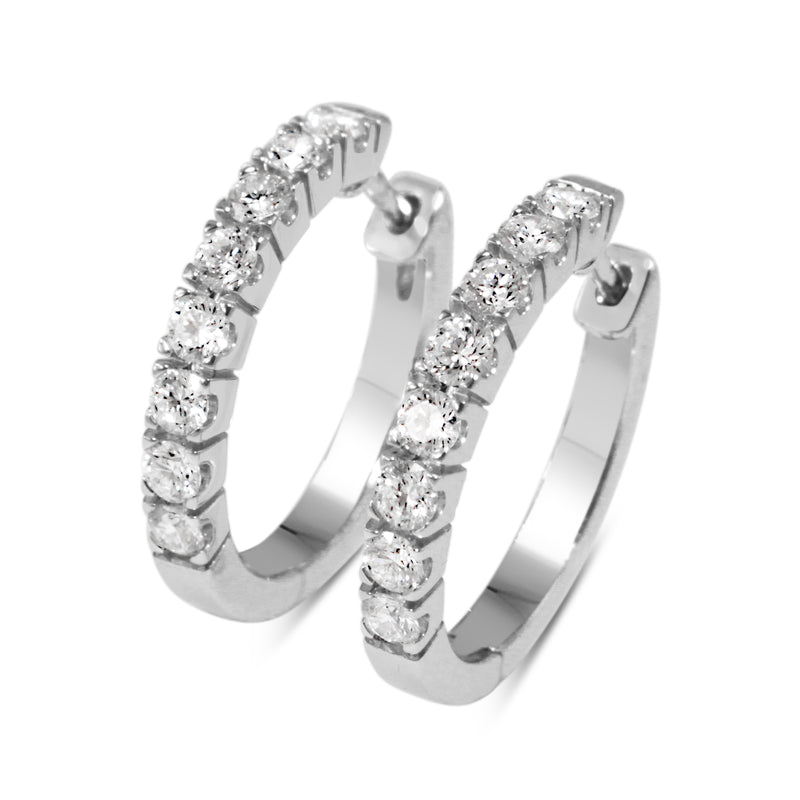 9ct White Gold .80ct Diamond Hoop Earrings