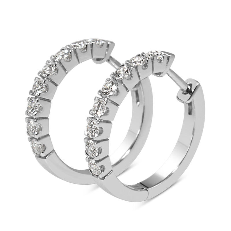 9ct White Gold .80ct Diamond Hoop Earrings