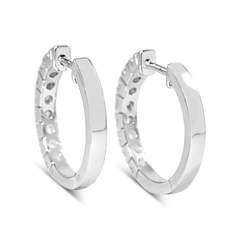 9ct White Gold .80ct Diamond Hoop Earrings