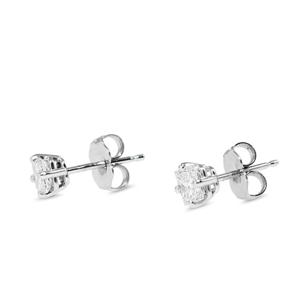 14ct White Gold Princess Cut Diamond Stud Earrings