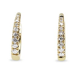 9ct Yellow Gold Graduated Diamond Hoop Earrings